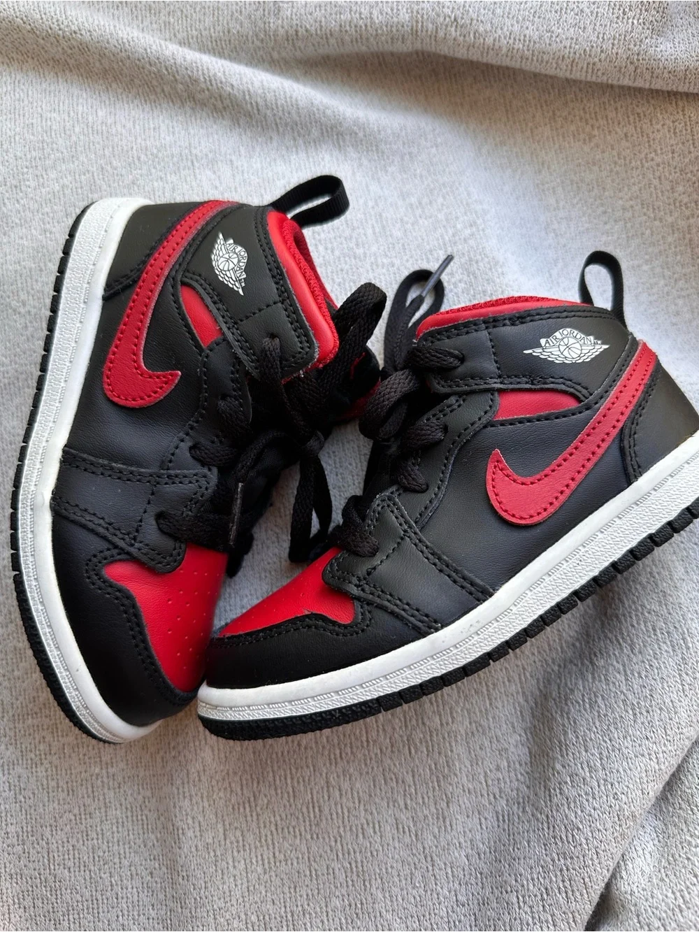 Nike Kids Red and Black High-Top Sneakers